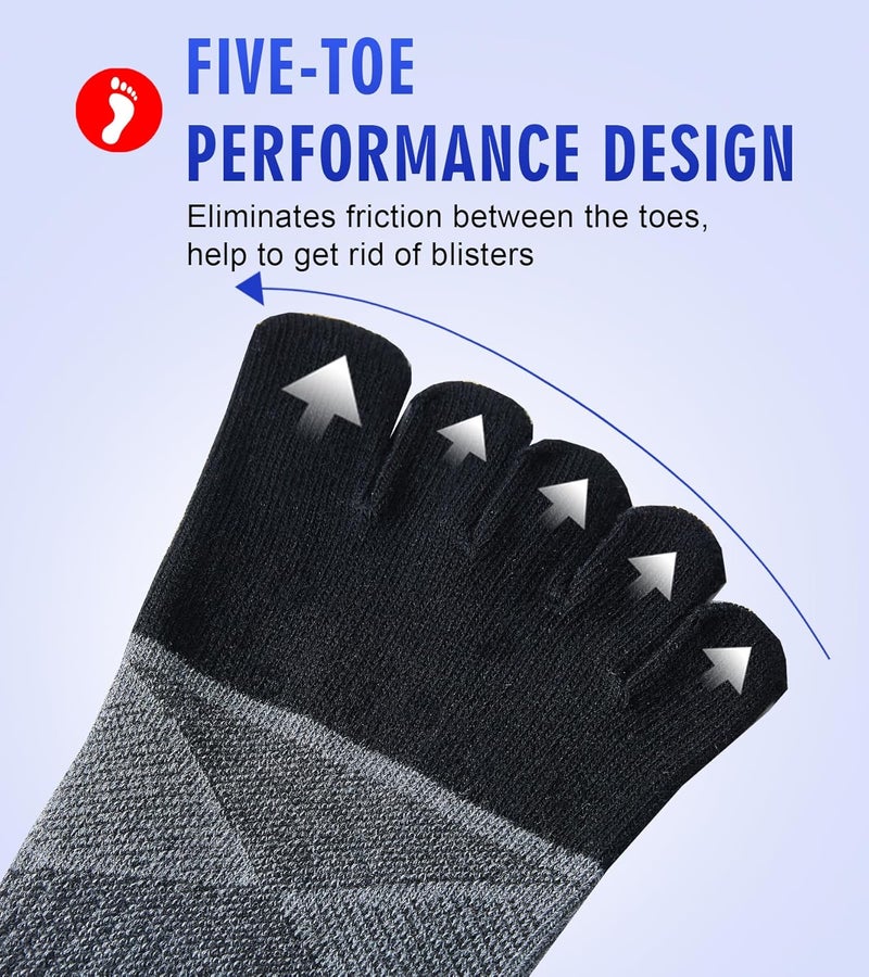 Fasot Women Toe Socks 5 Finger Cotton Wicking Athletic 6 Pack 3 Pack - Image 4